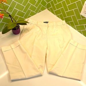 Express editor cream ankle pants